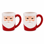 Kit 2 Canecas de Porcelana Papai Noel 3D 330 ml