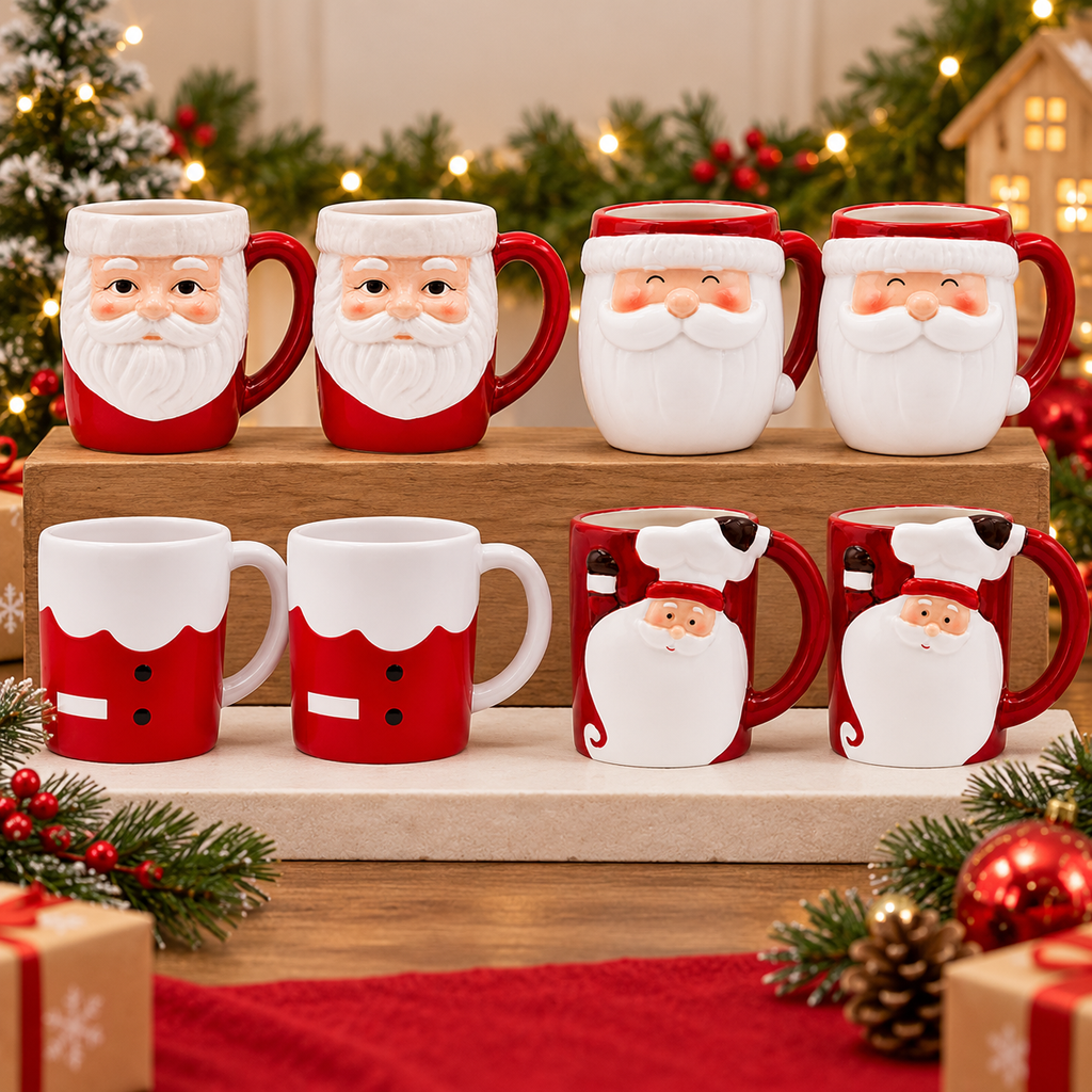 Kit 2 Canecas de Porcelana Papai Noel 3D 330 ml – foto 5
