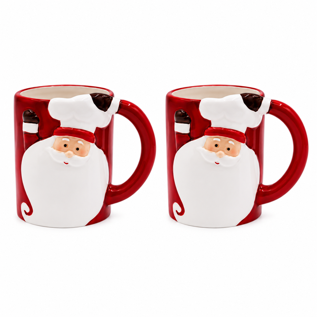 Kit 2 Canecas de Porcelana Papai Noel 3D 330 ml – foto 8