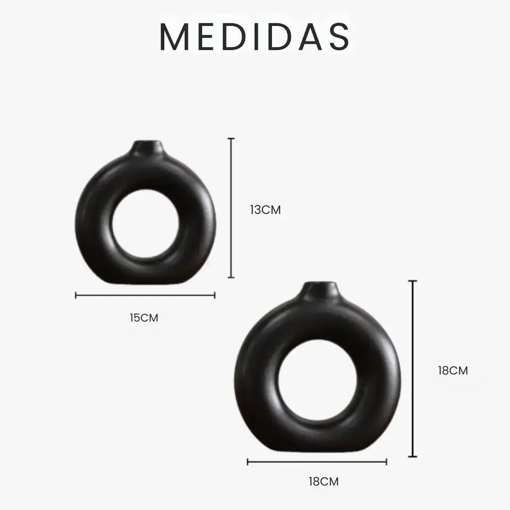 Kit 2 Vasos Decorativos Formato Donut em Gesso e Cimento – foto 8