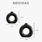 Kit 2 Vasos Decorativos Formato Donut em Gesso e Cimento – foto 8