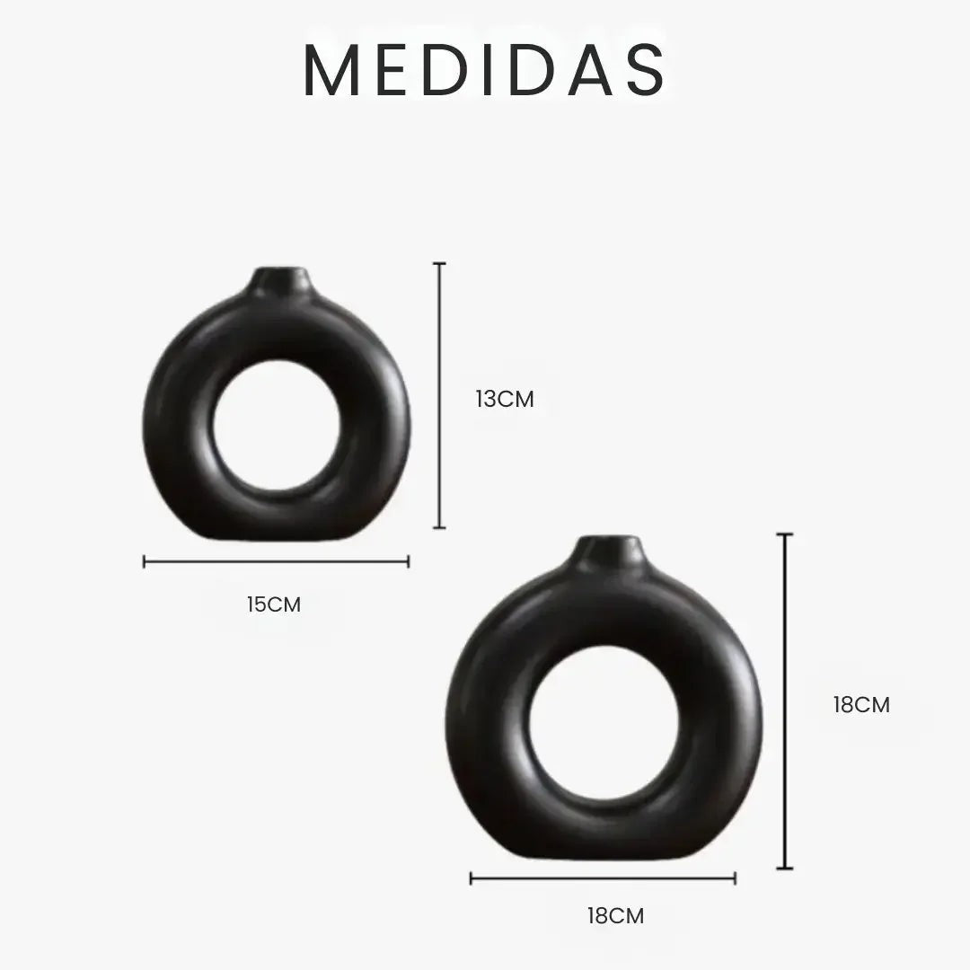 Kit 2 Vasos Decorativos Formato Donut em Gesso e Cimento – foto 8