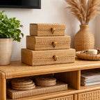 Kit 3 Caixas Organizadoras de Bambu com Tampa – foto 4