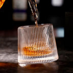 Kit 3 Copos de Whisky Giratórios de Vidro Listrado – foto 4