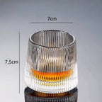 Kit 3 Copos de Whisky Giratórios de Vidro Listrado – foto 6
