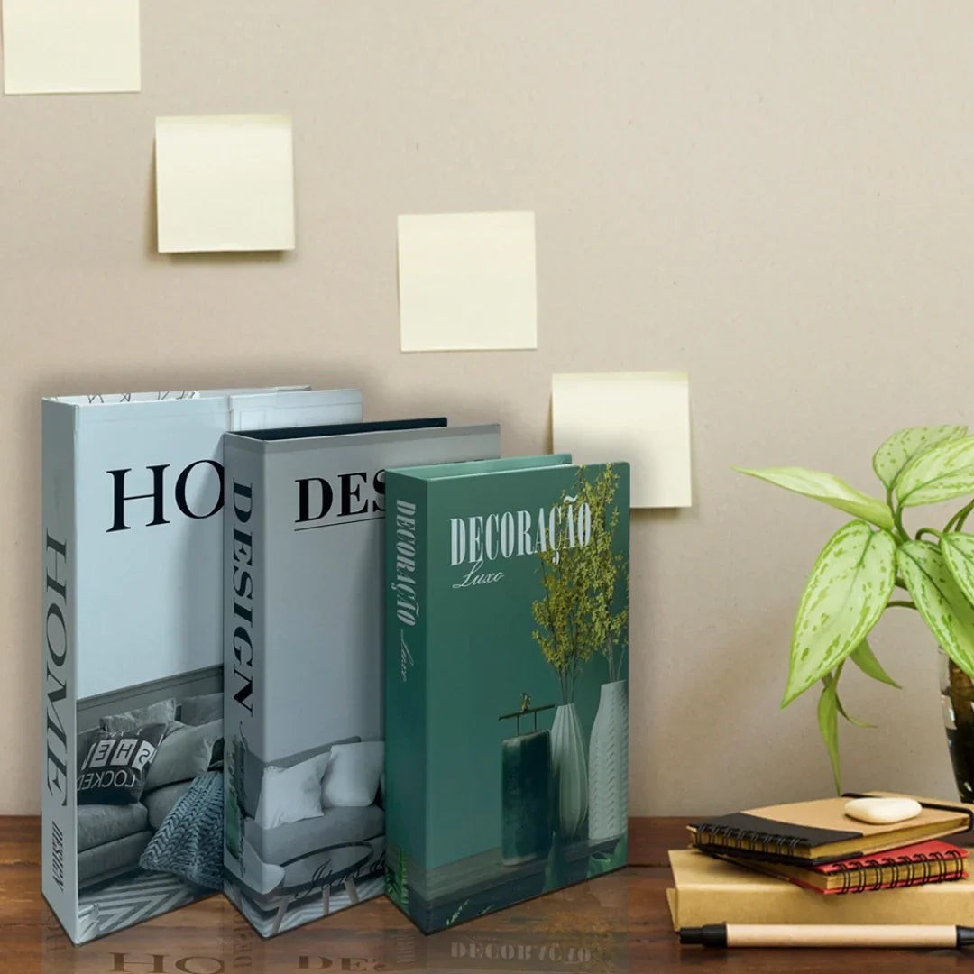 Kit 3 Livros Decorativos Porta-Objetos em Papel Reforçado – foto 2