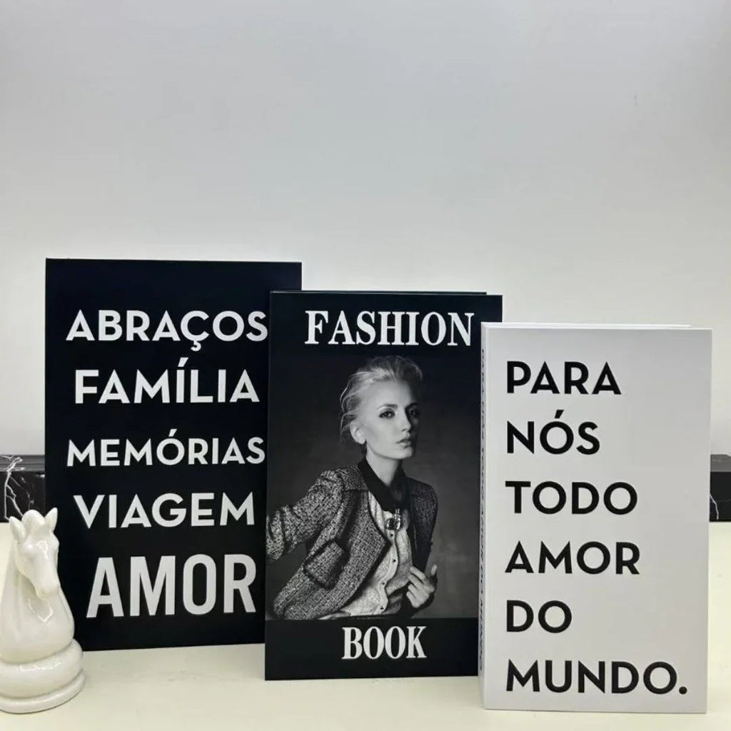 Kit 3 Livros Decorativos Porta-Objetos em Papel Reforçado – foto 4