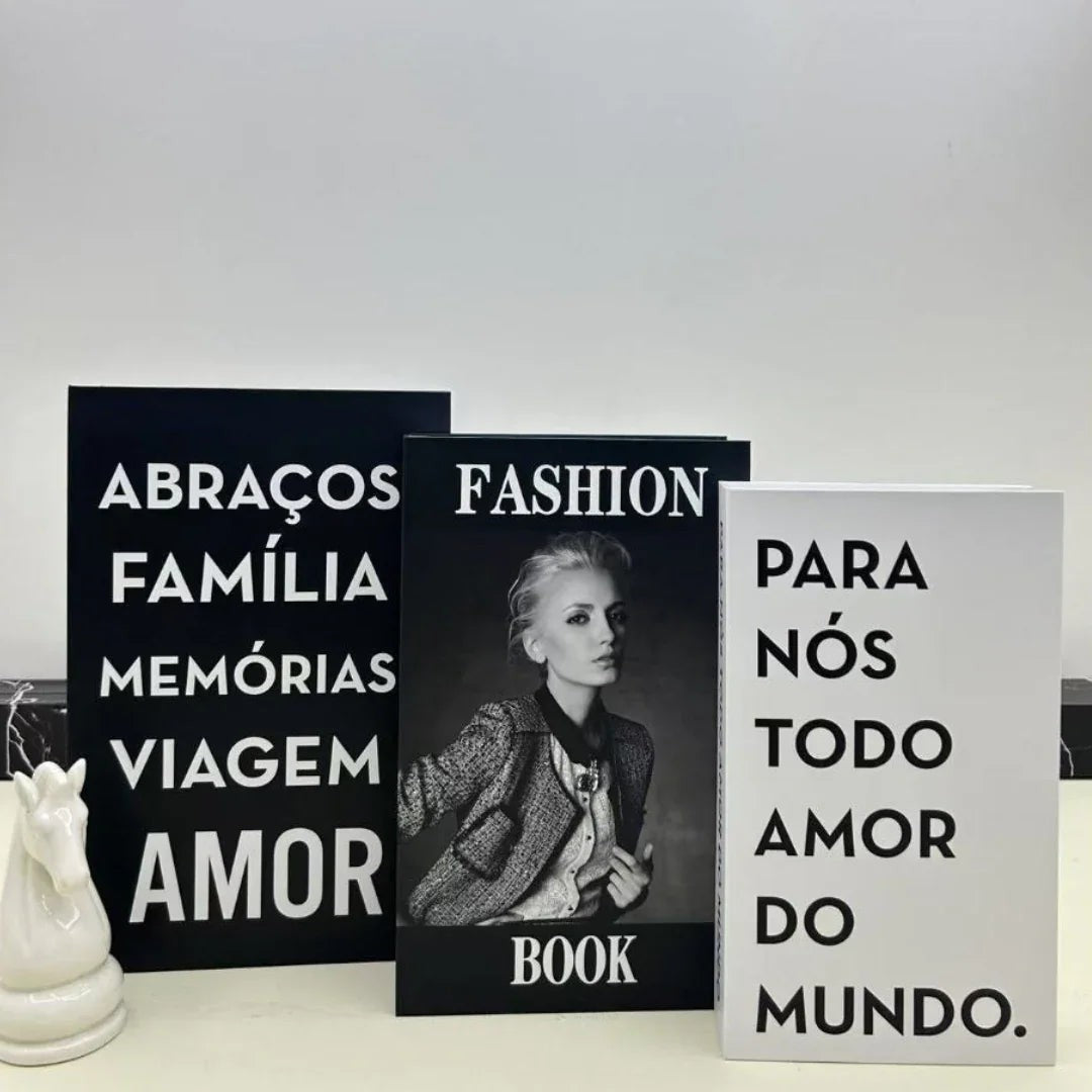 Kit 3 Livros Decorativos Porta-Objetos em Papel Reforçado – foto 4