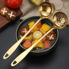 Kit 4 Utensílios de Servir em Aço Inox Dourado – foto 2