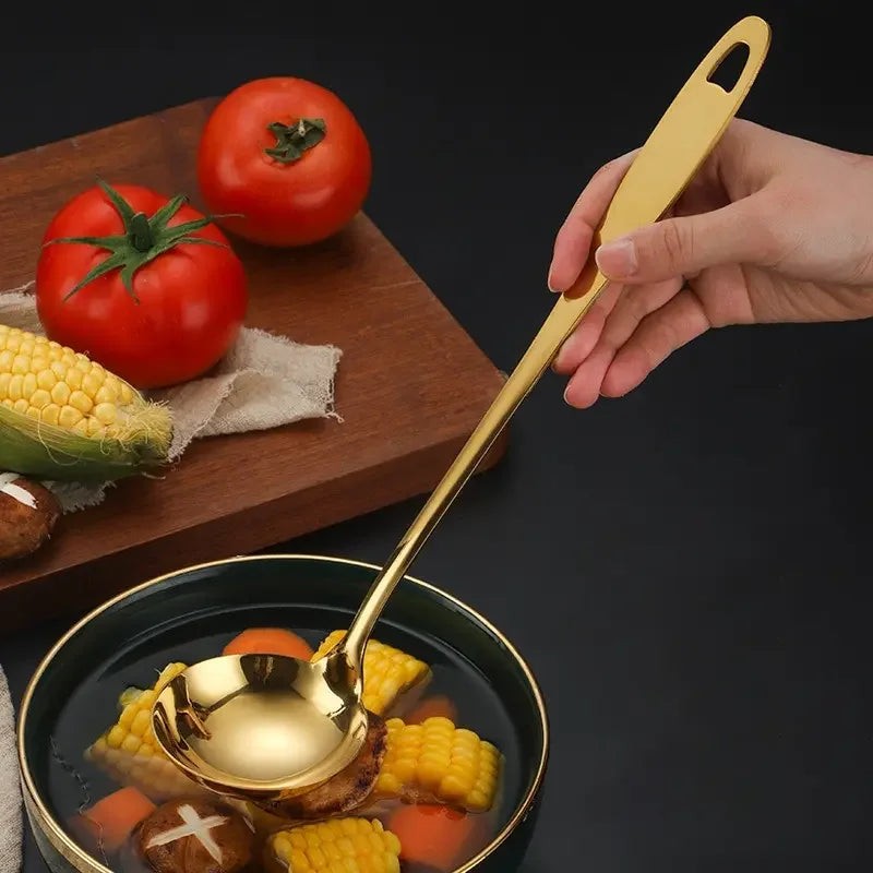 Kit 4 Utensílios de Servir em Aço Inox Dourado – foto 4