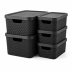Kit 5 Caixas Organizadoras Estilo Rattan com Tampa – foto 10