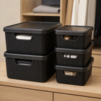 Kit 5 Caixas Organizadoras Estilo Rattan com Tampa – foto 7