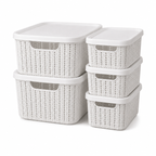 Kit 5 Caixas Organizadoras Estilo Rattan com Tampa – foto 8