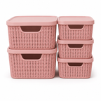 Kit 5 Caixas Organizadoras Estilo Rattan com Tampa – foto 9