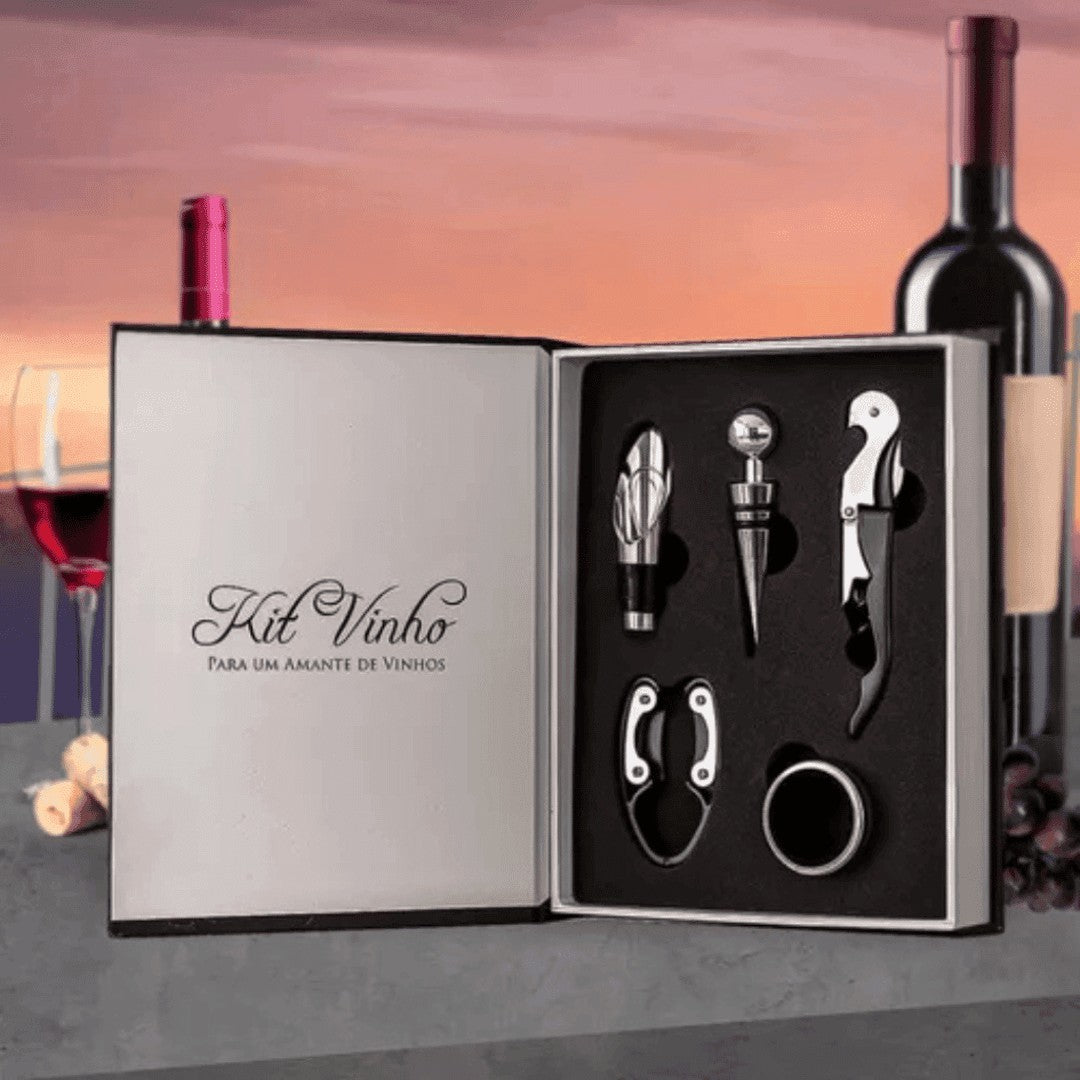 Kit Abridor de Vinho 5 Peças em Estojo Formato de Livro – foto 2