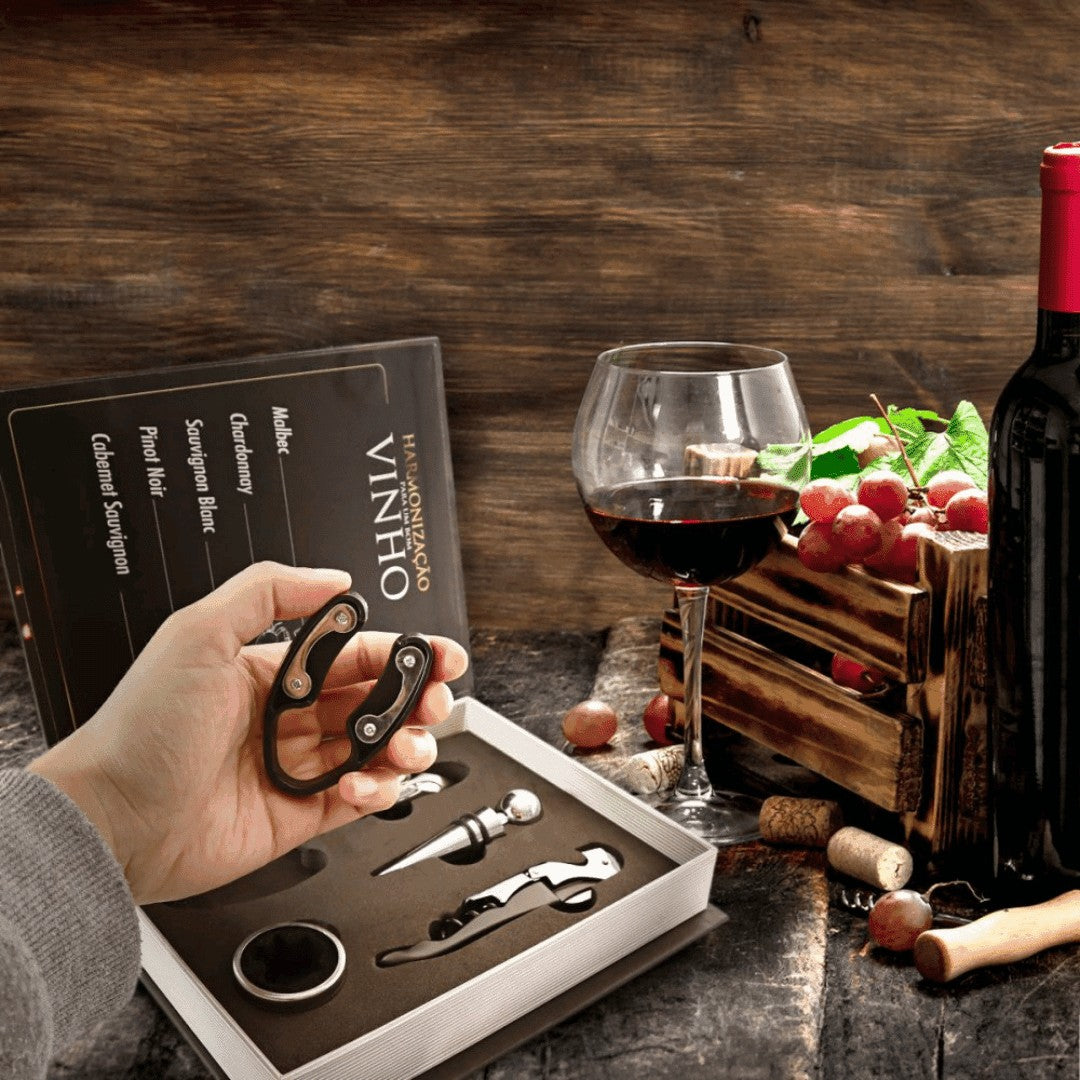 Kit Abridor de Vinho 5 Peças em Estojo Formato de Livro – foto 3