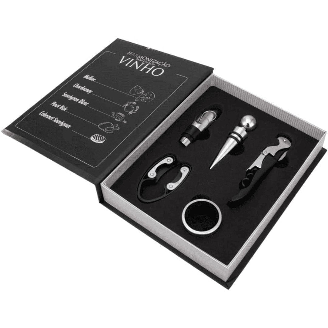 Kit Abridor de Vinho 5 Peças em Estojo Formato de Livro – foto 4