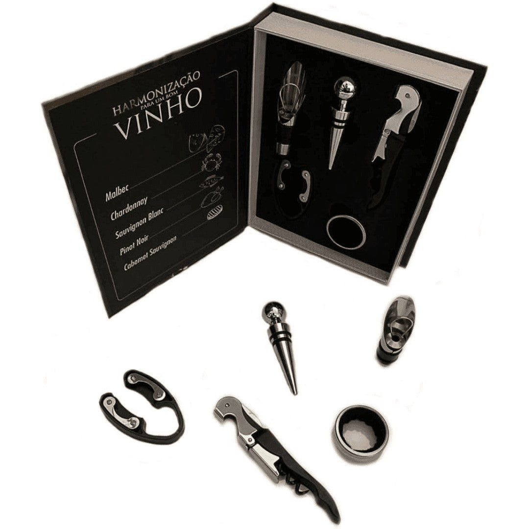 Kit Abridor de Vinho 5 Peças em Estojo Formato de Livro – foto 5