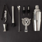 Kit Barman 10 Peças em Inox com Coqueteleira 550 ml e Base de Madeira – foto 3