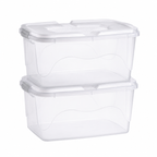 Kit Caixas Organizadoras Transparentes 34 L com Travas