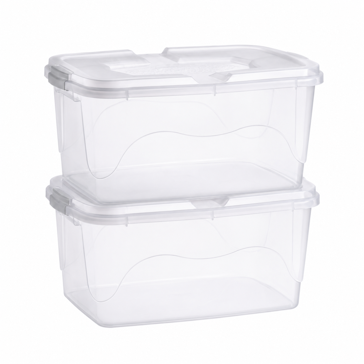 Kit Caixas Organizadoras Transparentes 34 L com Travas