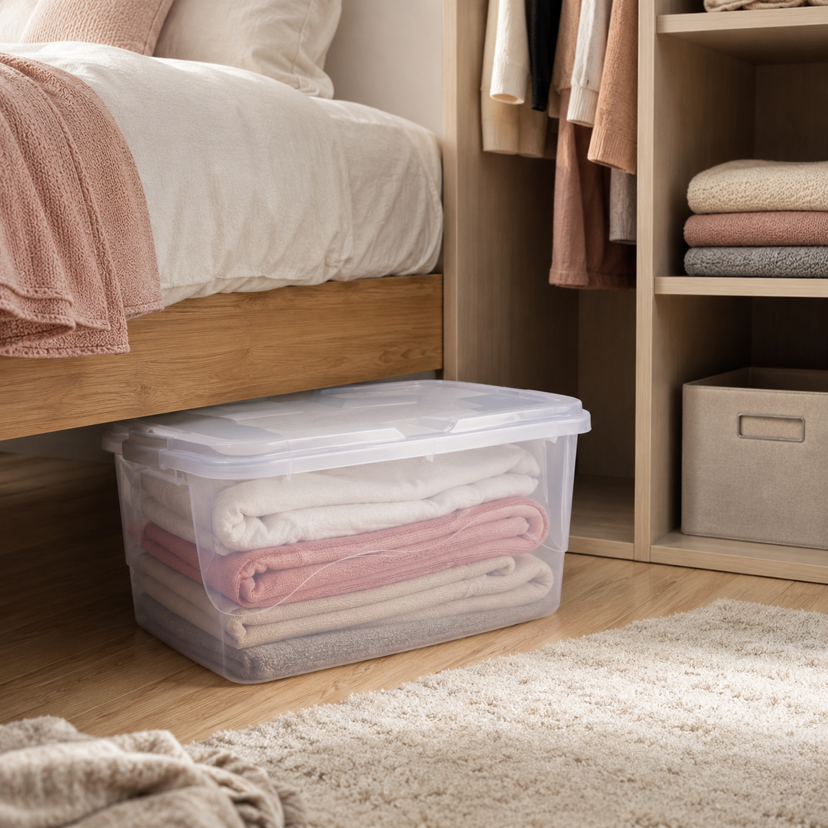 Kit Caixas Organizadoras Transparentes 34 L com Travas – foto 6