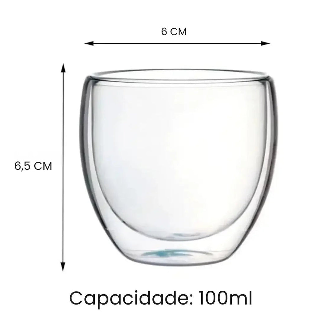 Kit Copos de Vidro Parede Dupla 100 ml para Café, 2, 4 ou 6 Unidades – foto 7