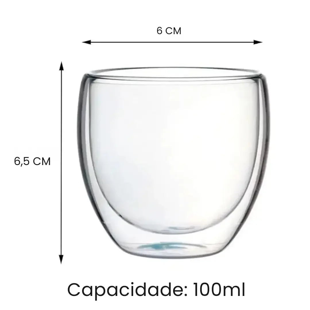 Kit Copos de Vidro Parede Dupla 100 ml para Café, 2, 4 ou 6 Unidades – foto 7