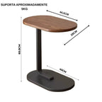 Mesa Lateral de Apoio em Ferro e MDF 60,5 cm para Sala e Quarto – foto 7
