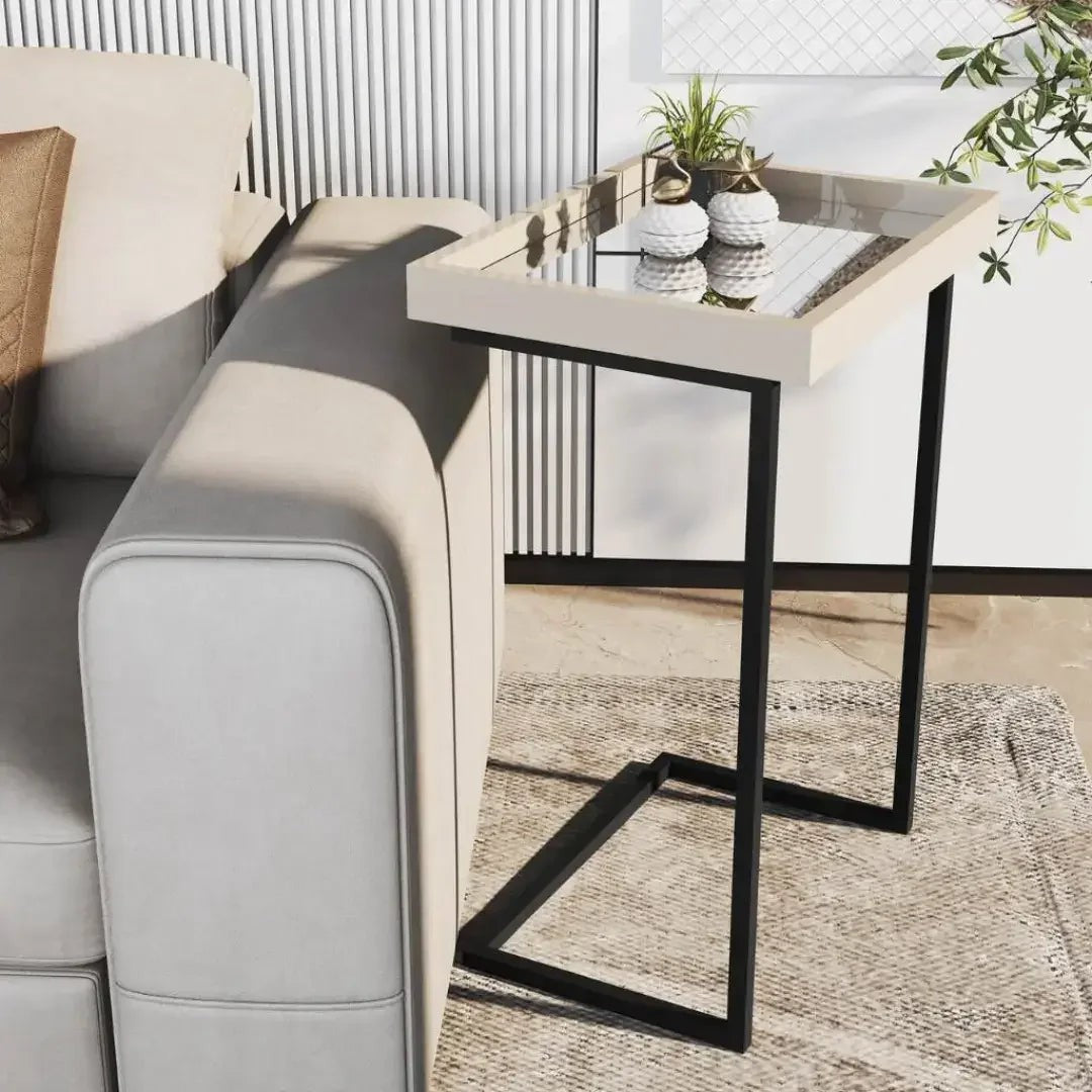 Mesa Lateral de Apoio para Sofá com Bandeja Espelhada 70 cm – foto 4