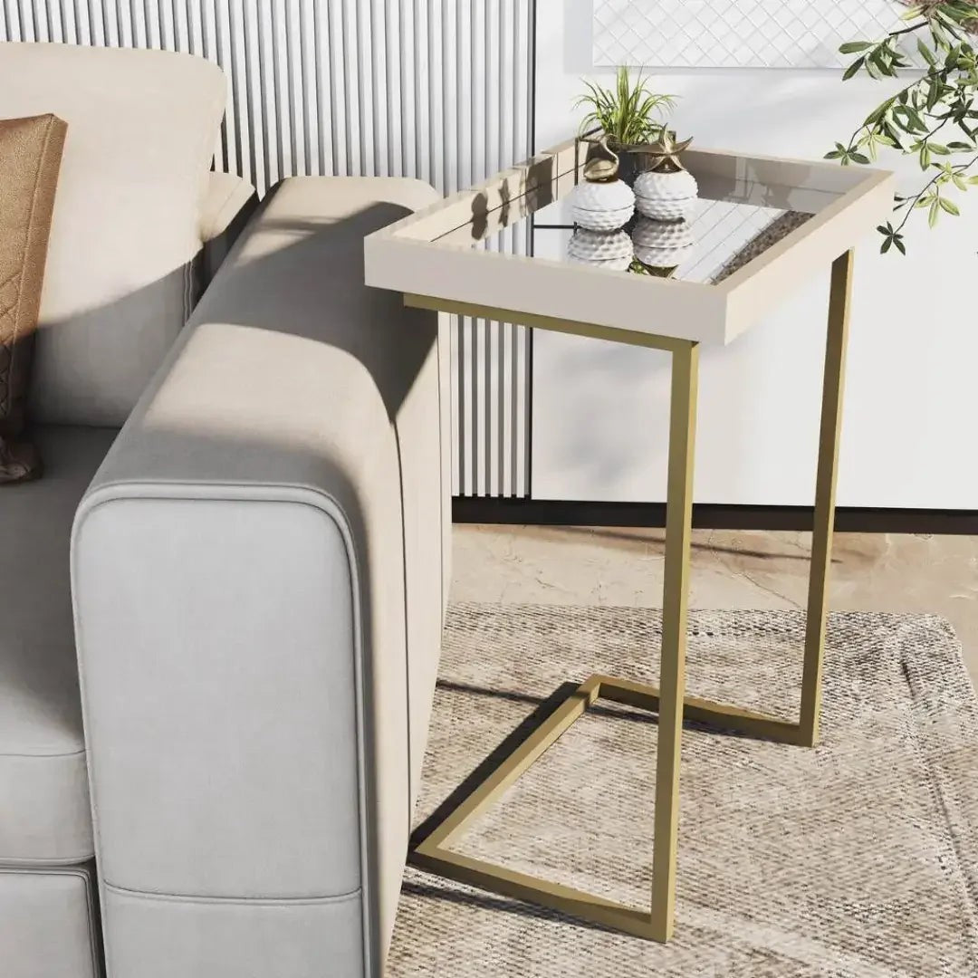 Mesa Lateral de Apoio para Sofá com Bandeja Espelhada 70 cm – foto 5
