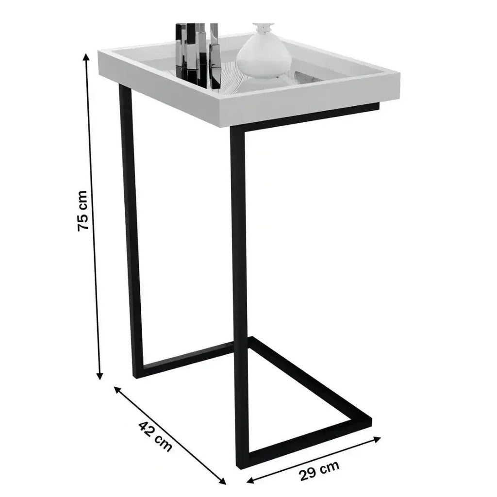 Mesa Lateral de Apoio para Sofá com Bandeja Espelhada 70 cm – foto 8