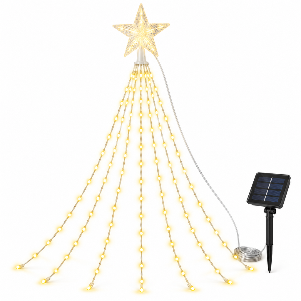 Pisca-Pisca Solar para Árvore com Estrela 200 LEDs – foto 4