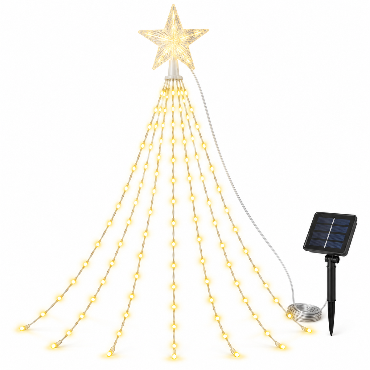 Pisca-Pisca Solar para Árvore com Estrela 200 LEDs – foto 4