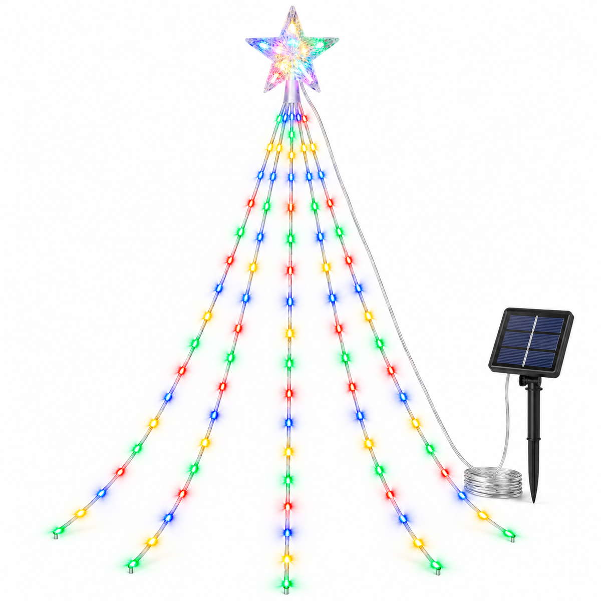 Pisca-Pisca Solar para Árvore com Estrela 200 LEDs – foto 5