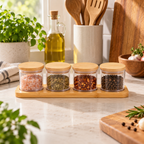 Porta-Temperos de Bambu com Potes – foto 3
