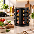 Porta-Temperos Giratório 360° com 6, 9 ou 12 Potes de Vidro – foto 5