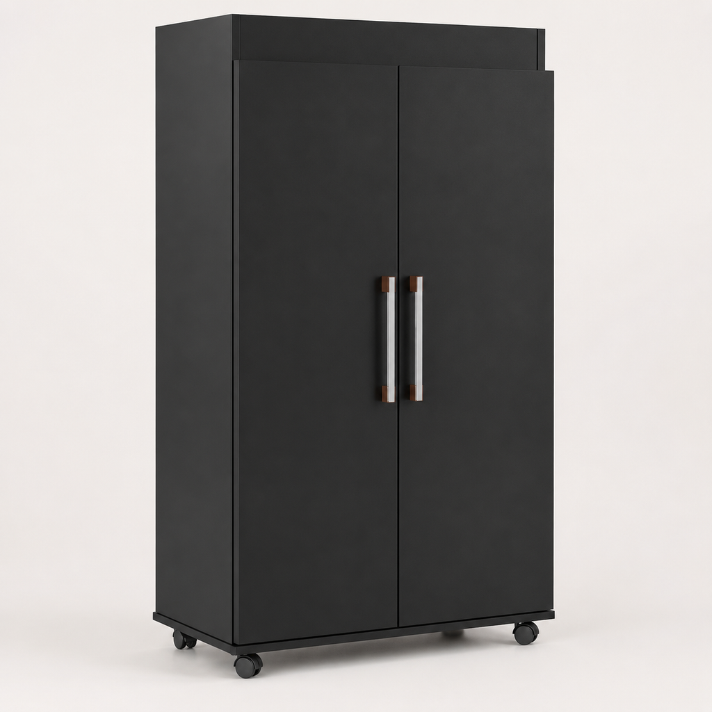Sapateira com 2 Portas, 3 Prateleiras e Rodízios