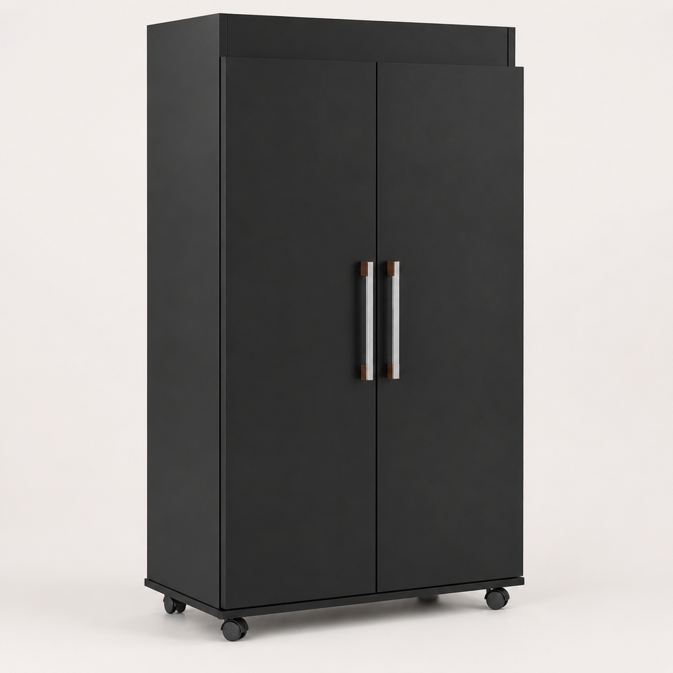 Sapateira com 2 Portas, 3 Prateleiras e Rodízios