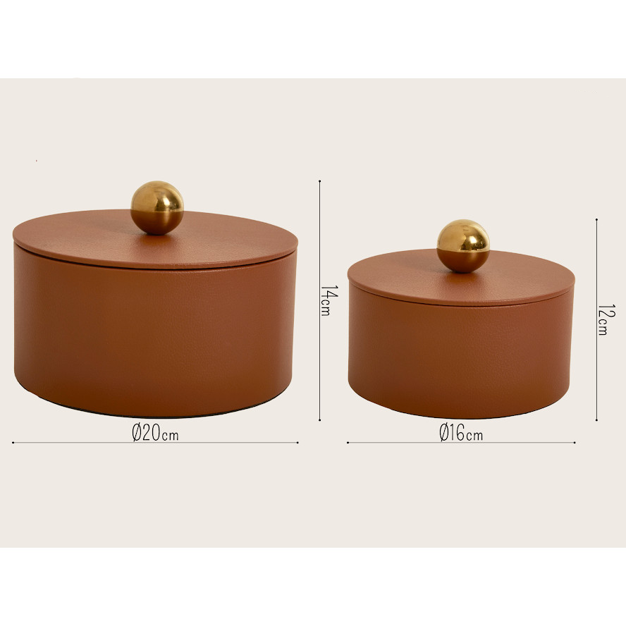 Kit 2 Potes Decorativos Redondos com Tampa em MDF Revestido – foto 7