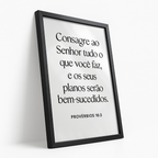 Quadro Decorativo Frase Provérbios 16:3 com Moldura Laqueada – foto principal