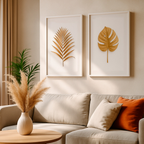 Kit 2 Quadros Decorativos Folhas Douradas para Sala e Cozinha – foto 10