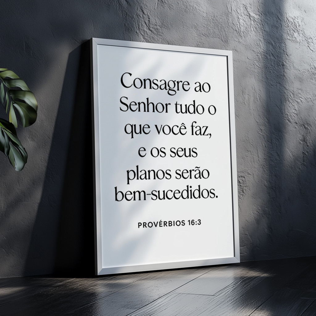 Quadro Decorativo Frase Provérbios 16:3 com Moldura Laqueada – foto 8