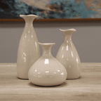 Trio de Vasos Decorativos Formato Garrafa em Cerâmica – foto 2