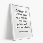 Quadro Decorativo Frase Provérbios 16:3 com Moldura Laqueada – foto 2