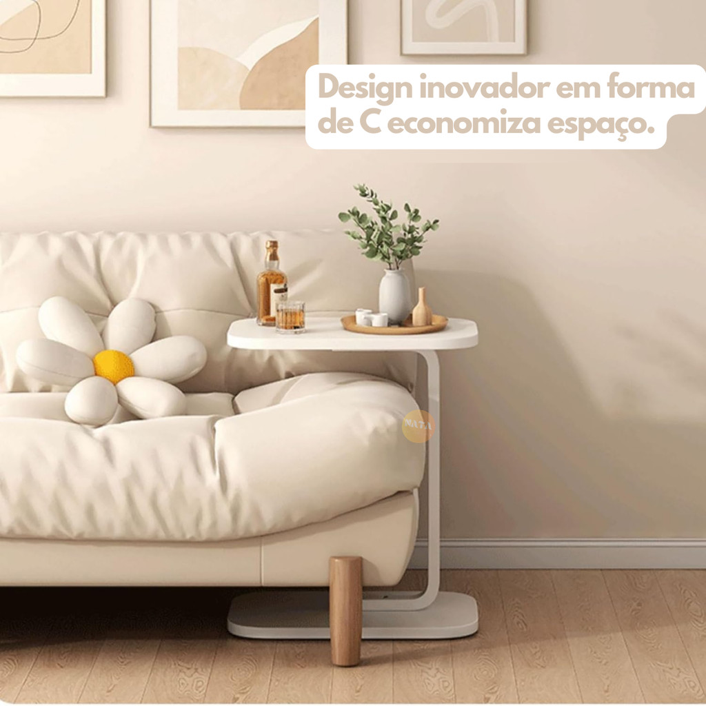 Mesa de Apoio Lateral em C para Sofá e Cama – foto 5