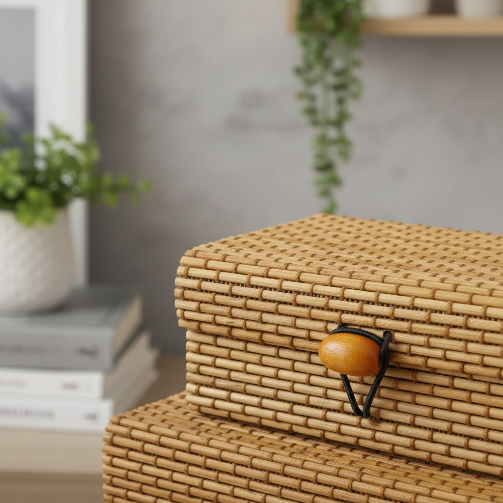 Kit 3 Caixas Organizadoras de Bambu com Tampa – foto 5
