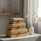Kit 3 Caixas Organizadoras de Bambu com Tampa – foto 7