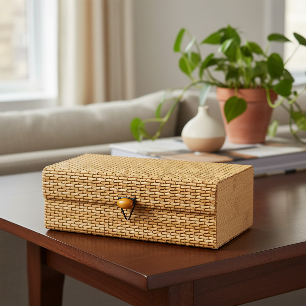 Kit 3 Caixas Organizadoras de Bambu com Tampa – foto 6