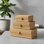 Kit 3 Caixas Organizadoras de Bambu com Tampa – foto 9